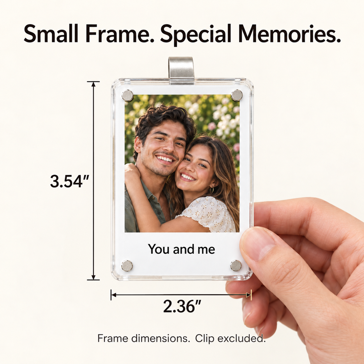Personalized Photo Car Visor Clip – Custom Acrylic Picture Holder with Optional Text