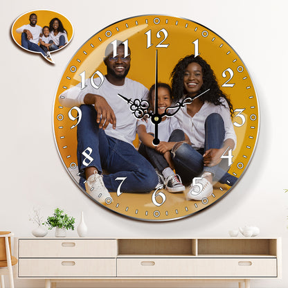 Personalized Photo Wall Clock: Custom Acrylic Round Decor