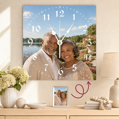 Personalized Clock Square Custom Wall Clock Gift With Photo