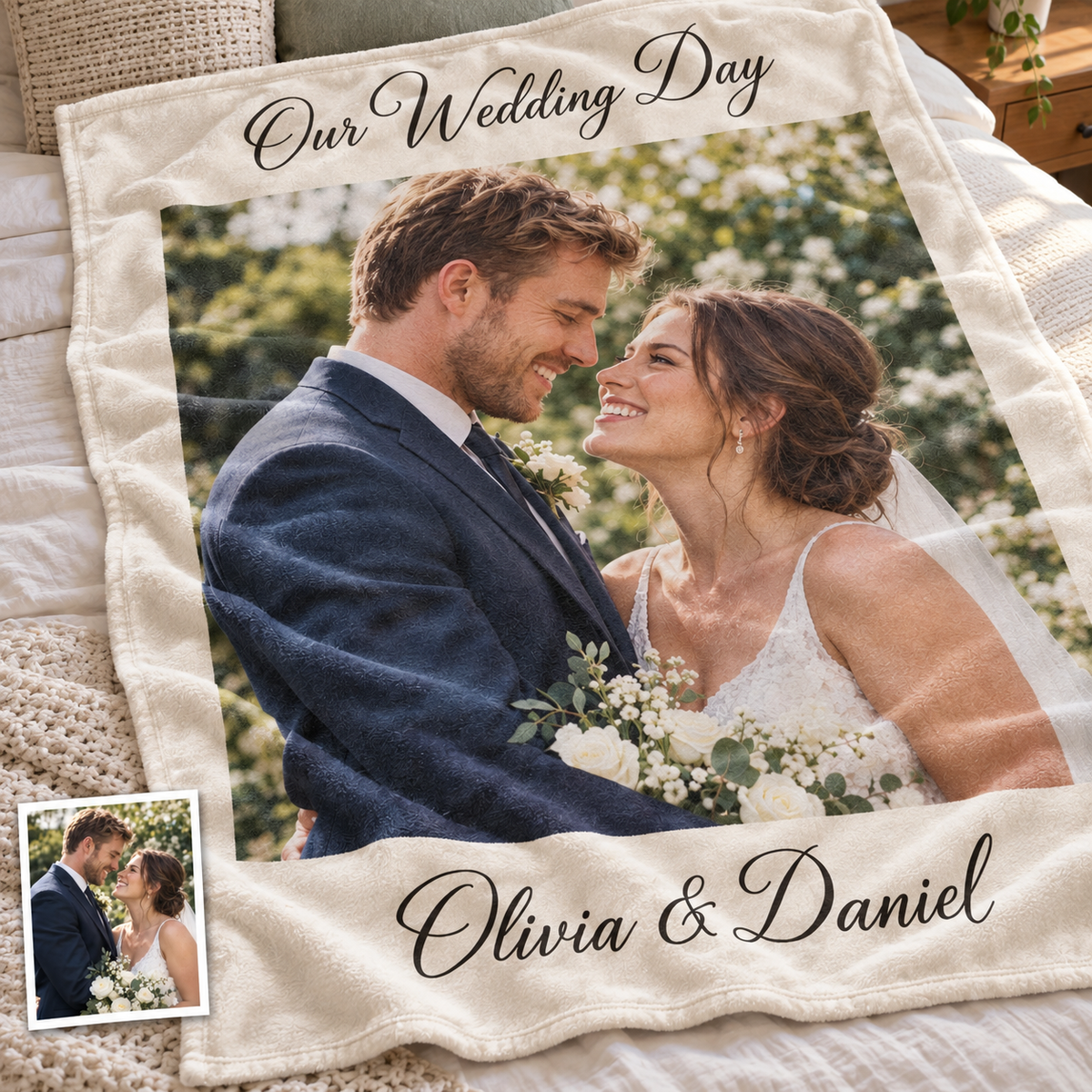 Custom Couple Photo Blankets Personalized Photo Memorial Blankets
