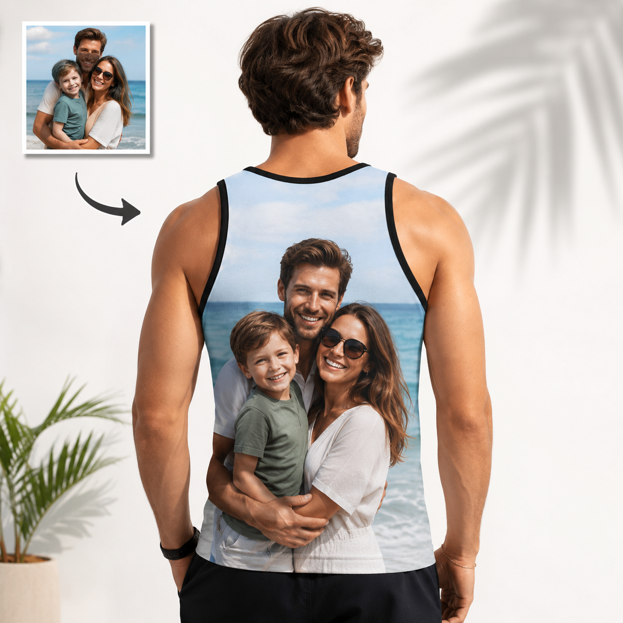 Custom Photo Tank Top for Men – Personalized Double-Sided Print Vest, Mesh Fabric