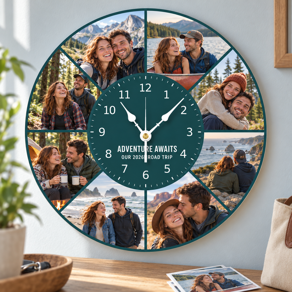 Personalized Photo Round Wall Clock - Custom Picture Clock for Home Decor Gift