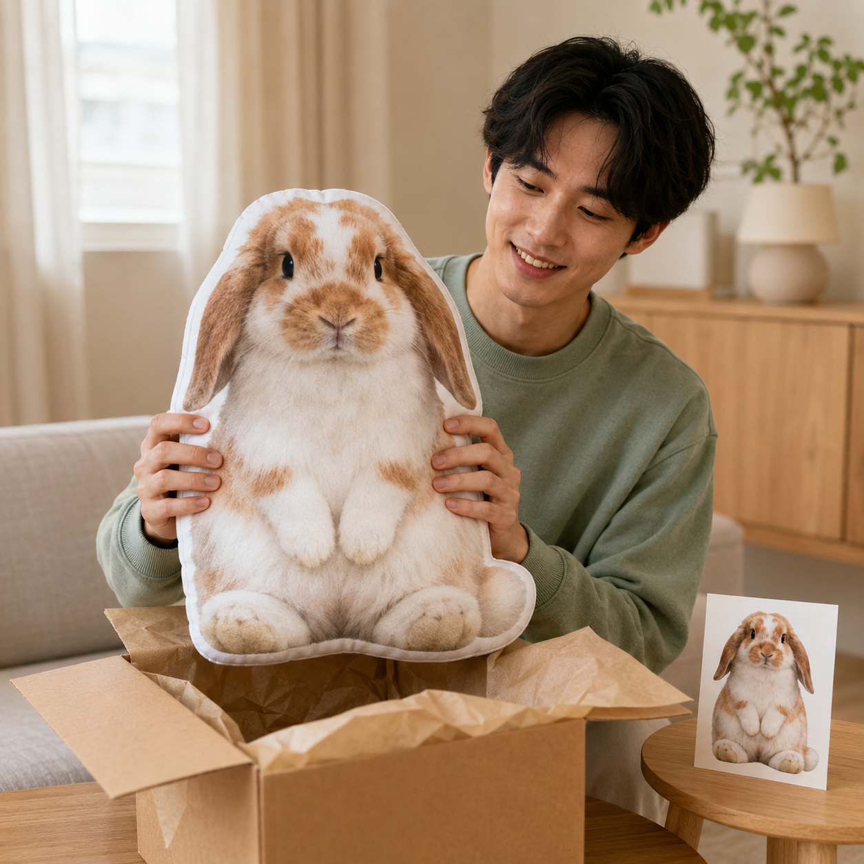 Custom 3D Pet Photo Pillow : Personalized Dog/Cat Shaped Throw Pillow Gift