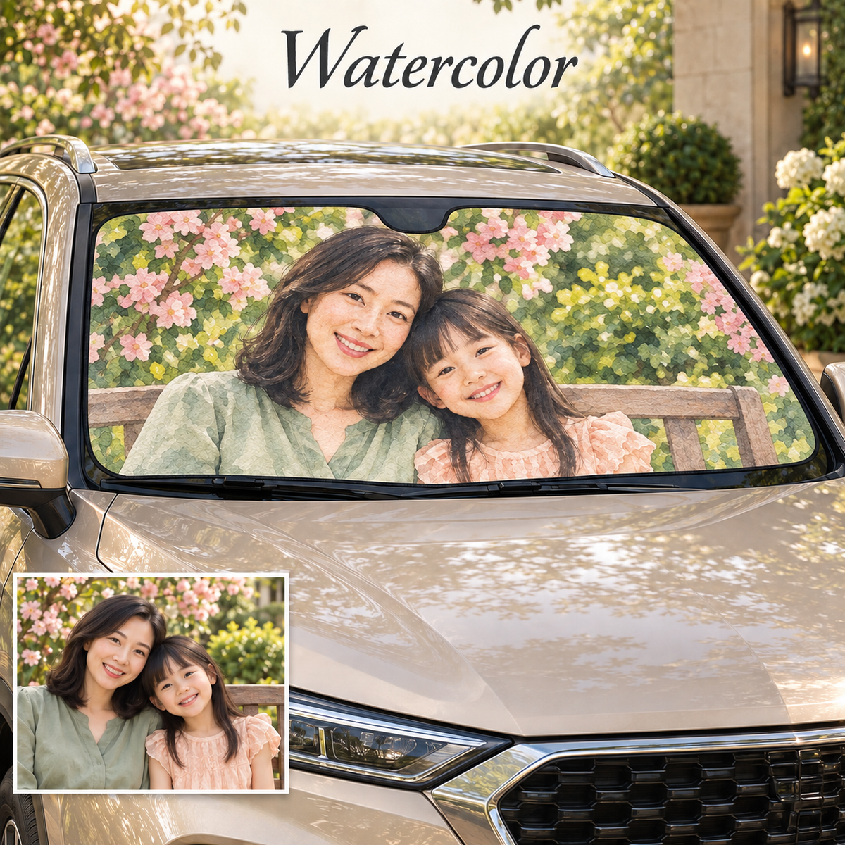 Custom Photo Windshield Sun Shade – Original Photo or AI Art