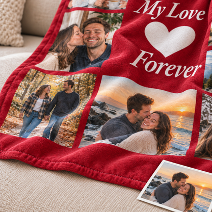 Custom Photo Keepsake Blanket - Personalized Memory Throw