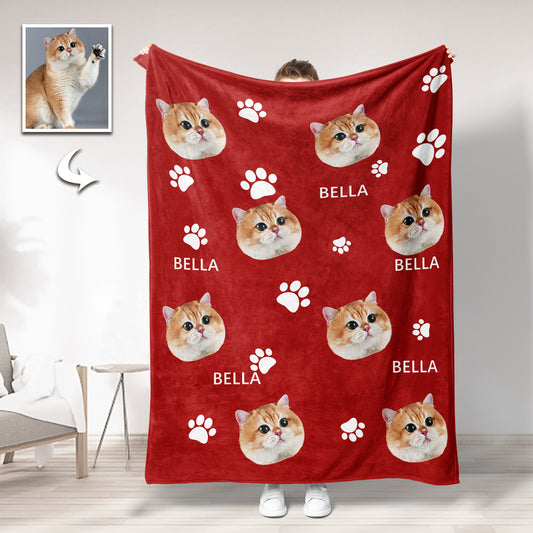 Personalized Keepsake Blanket with Your Pet Photo - Custom Gift