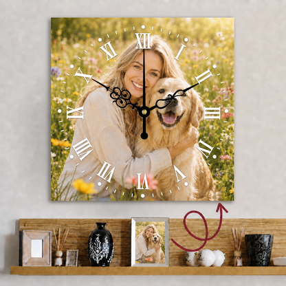 Personalized Clock Square Custom Wall Clock Gift With Photo