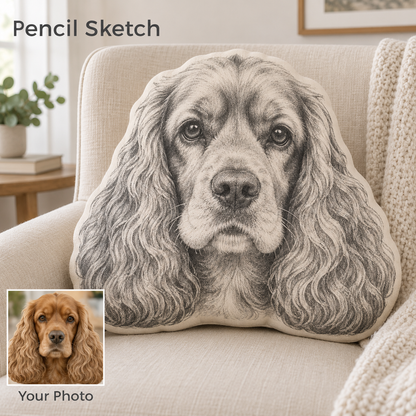 Custom Shaped Photo Pillow – People & Pets, Original Photo or AI Art