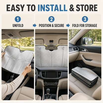 Personalized Auto Sun Shade, Custom Windshield Sun Visor, Unique Car Gift