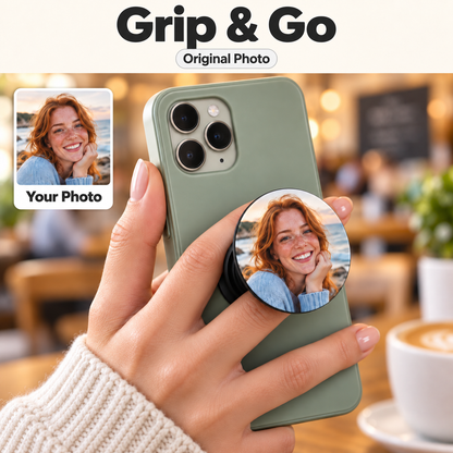 Custom Photo Phone Grip & Stand – Original Photo or AI Art