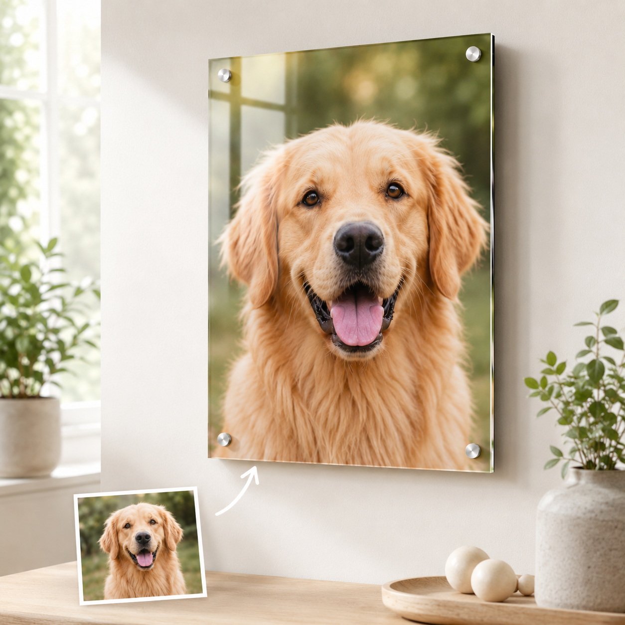 Personalized Acrylic Photo Wall Art – Custom Family, Couple, or Pet Portrait Decor