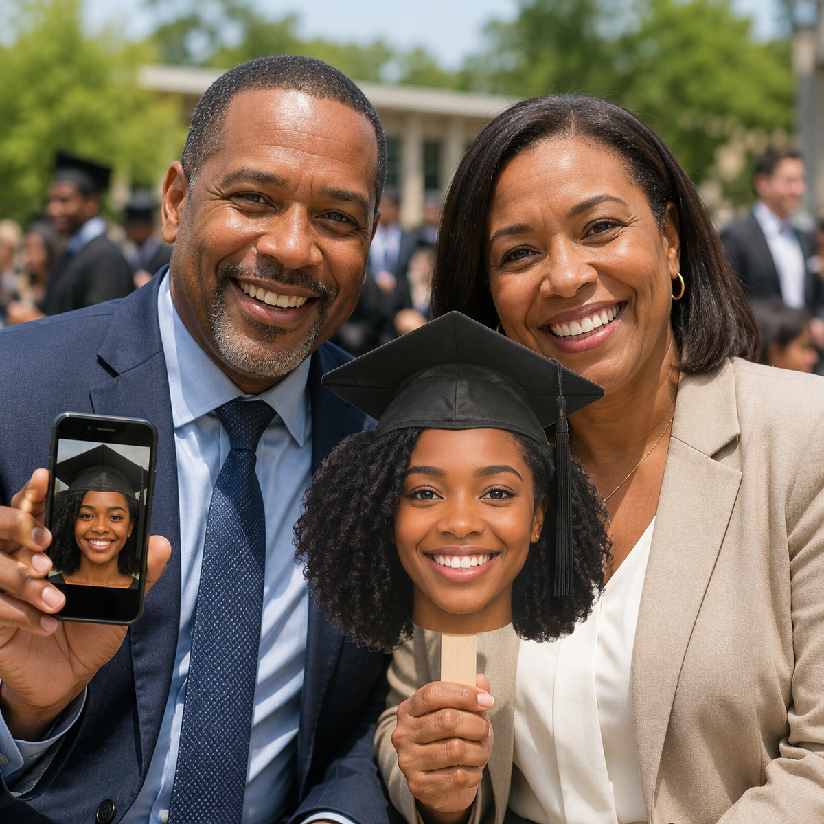 Custom Face Hand Fan – Personalized Photo Big Head Cutout for Weddings, Parties & Graduations