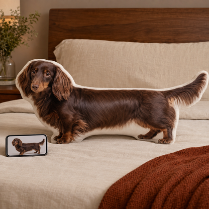 Custom 3D Pet Photo Pillow : Personalized Dog/Cat Shaped Throw Pillow Gift