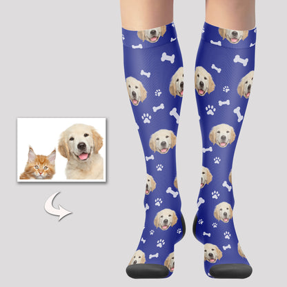 Personalized Dog Socks Knee High with Your Pet's Photo