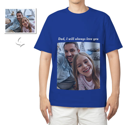 Unisex Cotton T-Shirt with Custom Photo-Text, Double-Sided Print