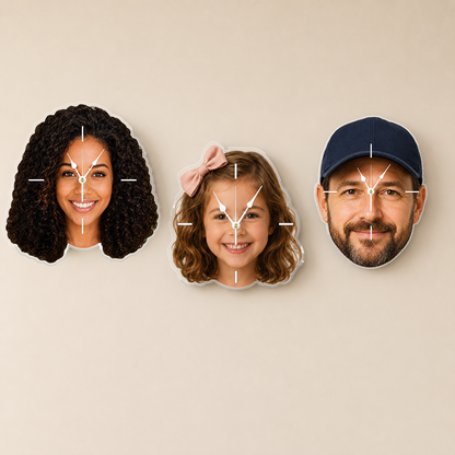 Custom Face Photo Acrylic Wall Clock – Personalized Cutout