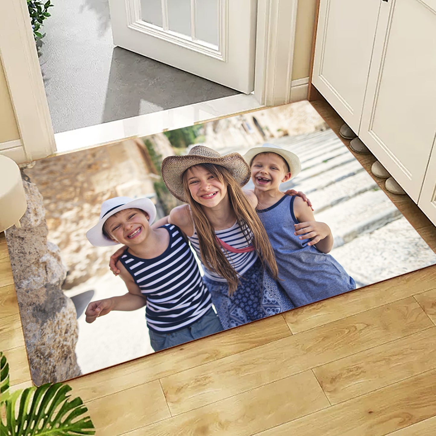 Custom Photo Logo Door Mat - Soft, Anti-Slip, Washable Area Rug for Home