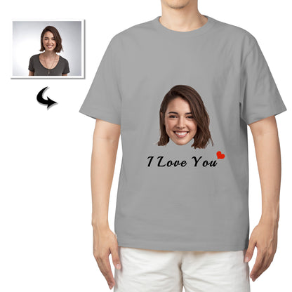 Personalized Unisex T-Shirt: Double-Sided Photo & Text, Your Face Custom Tee