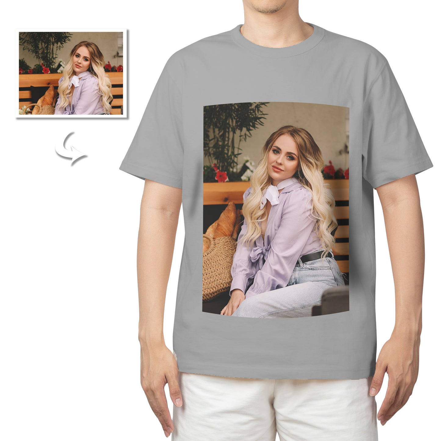 Unisex Cotton T-Shirt, Custom Photo Print, Double-Sided, Comfortable Tee