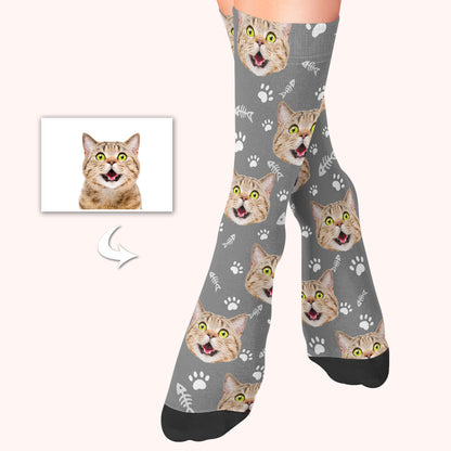 Custom Photo Face Socks With Multiple Colors For Pet Lovers