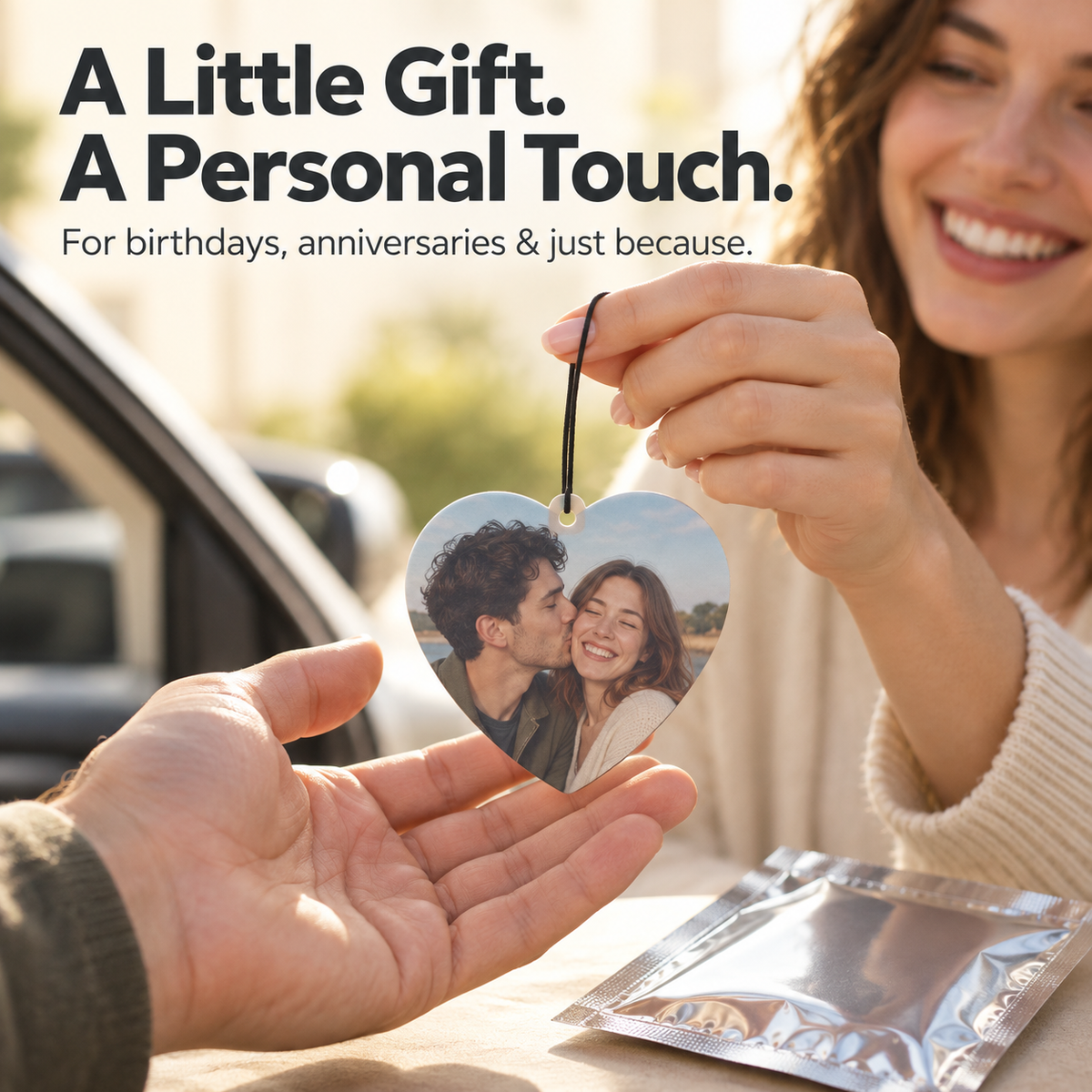 Personalized Photo Car Air Freshener – Double-Sided Custom Print