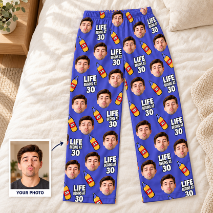 Custom Birthday Pajamas with Face & Age – Funny Personalized Birthday Gift