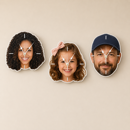 Custom Face Photo Acrylic Wall Clock – Personalized Cutout