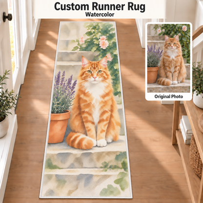 Personalized Photo Rug & Floor Mat – Custom Photo or AI Art, Washable & Anti-Slip