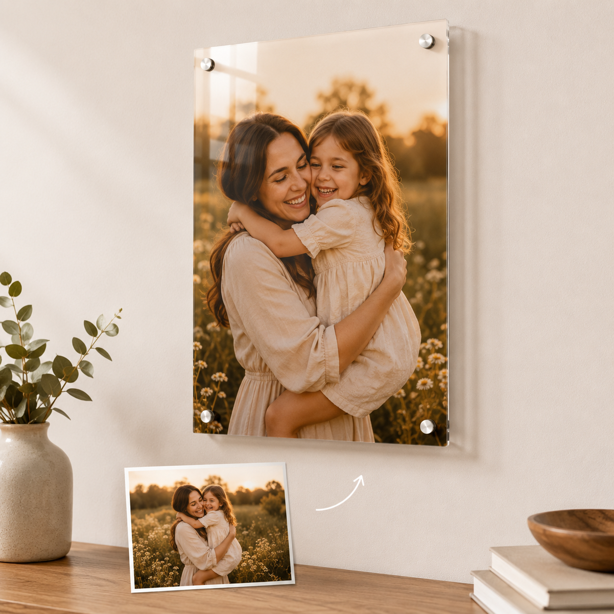 Personalized Acrylic Photo Wall Art – Custom Family, Couple, or Pet Portrait Decor