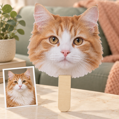 Custom Face Hand Fan – Personalized Photo Big Head Cutout for Weddings, Parties & Graduations