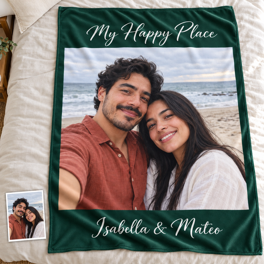 Custom Couple Photo Blankets Personalized Photo Memorial Blankets