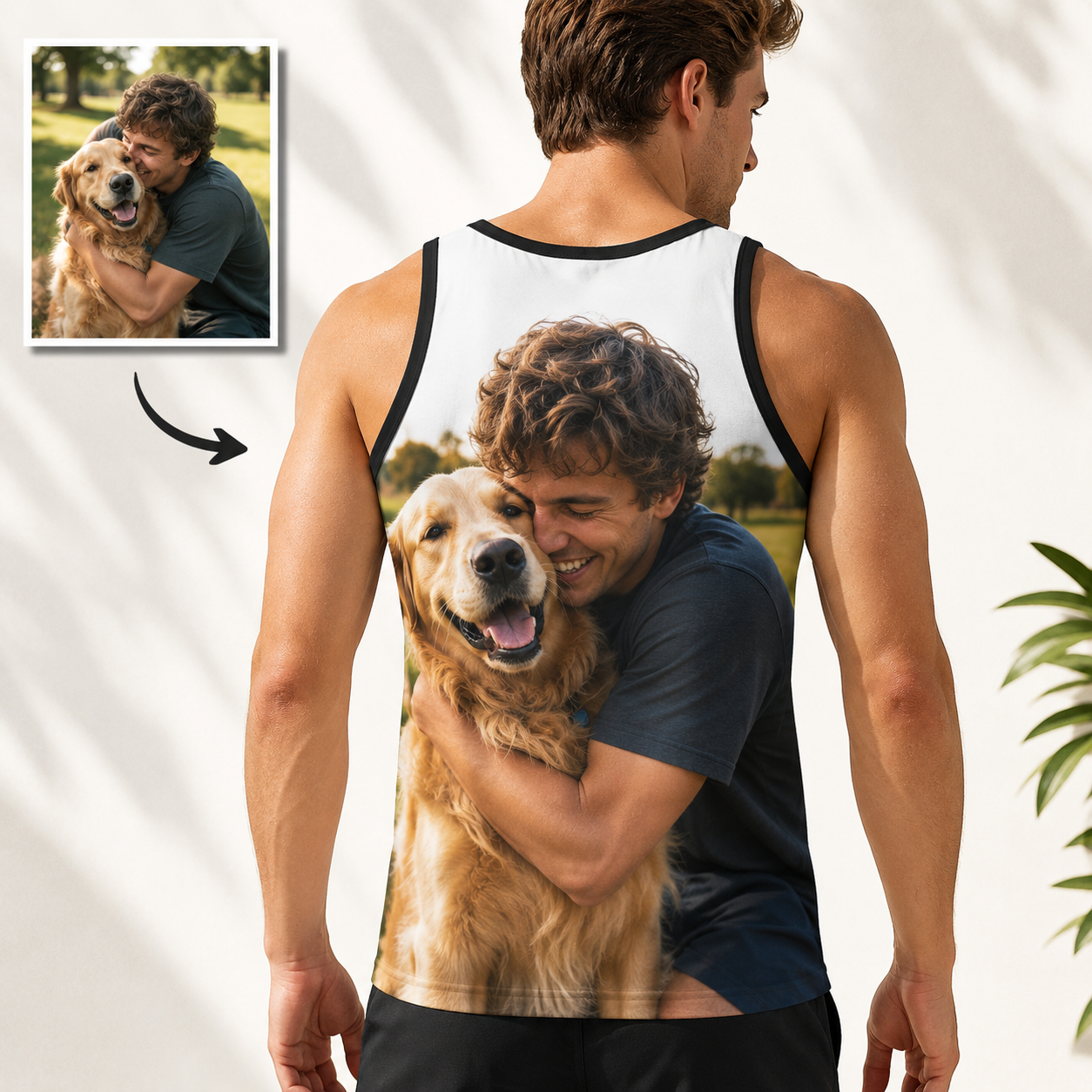 Custom Photo Tank Top for Men – Personalized Double-Sided Print Vest, Mesh Fabric