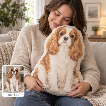 Custom Shaped Photo Pillow – People & Pets, Original Photo or AI Art
