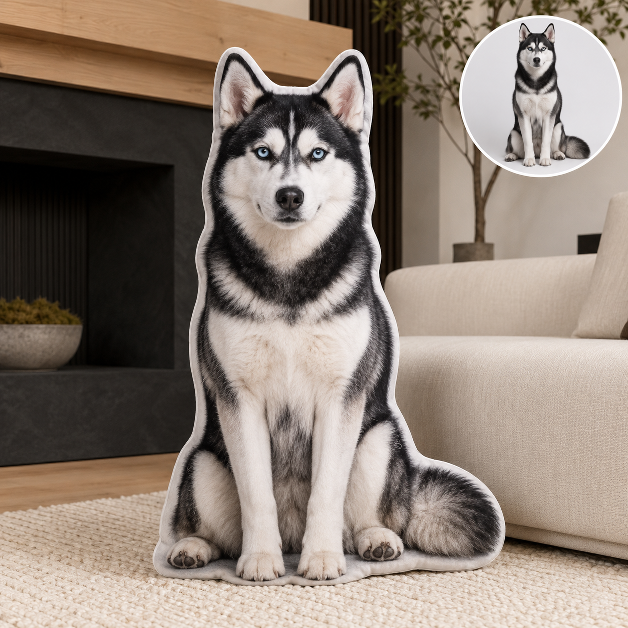 Custom 3D Pet Photo Pillow : Personalized Dog/Cat Shaped Throw Pillow Gift