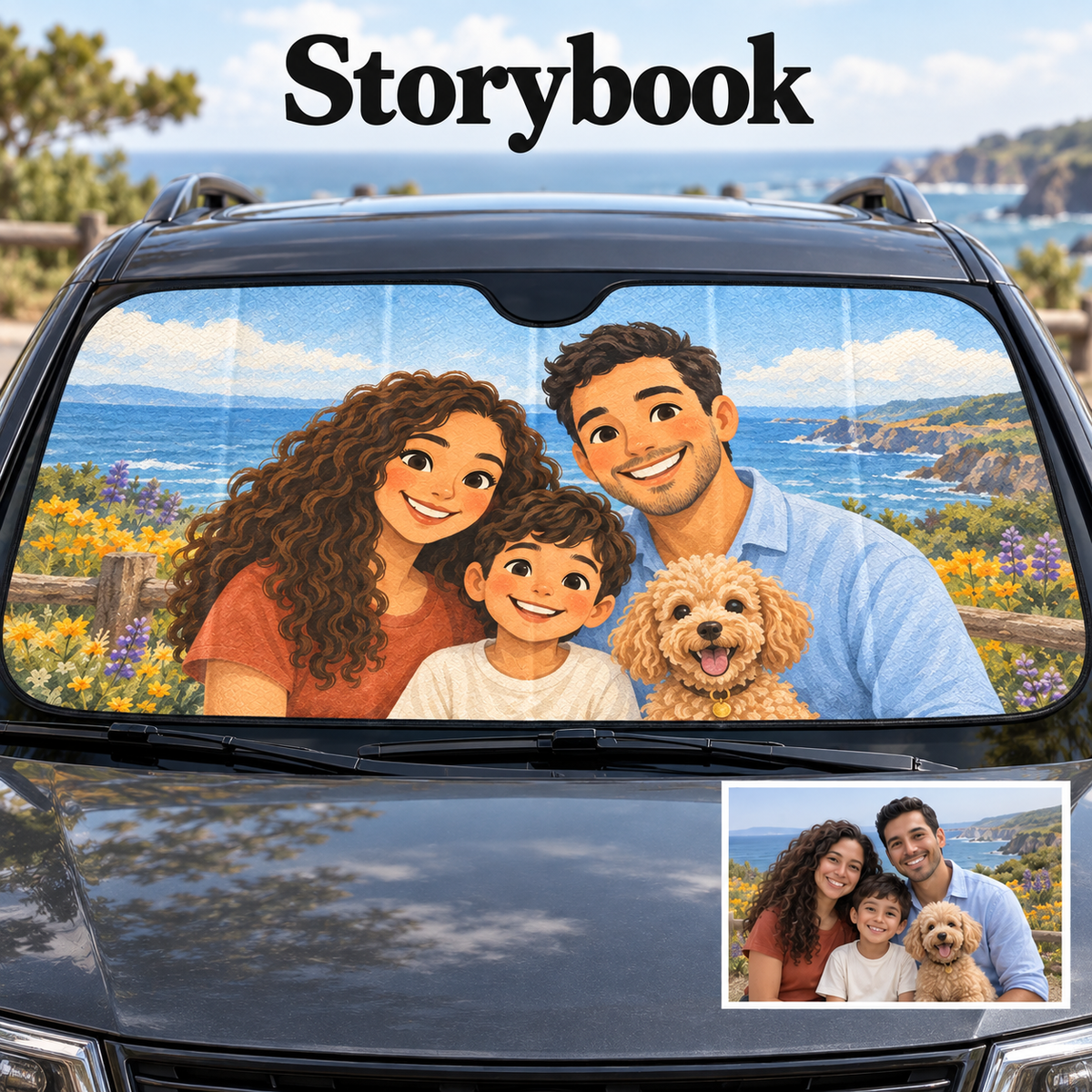 Custom Photo Windshield Sun Shade – Original Photo or AI Art