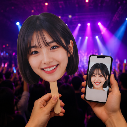 Custom Face Hand Fan – Personalized Photo Big Head Cutout for Weddings, Parties & Graduations