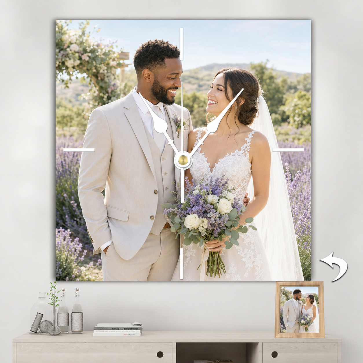 Personalized Clock Square Custom Wall Clock Gift With Photo