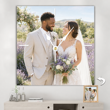 Personalized Clock Square Custom Wall Clock Gift With Photo