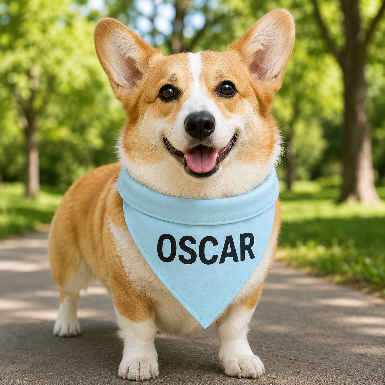 Personalized Pet Name Bandana – Custom Text Dog & Cat Scarf