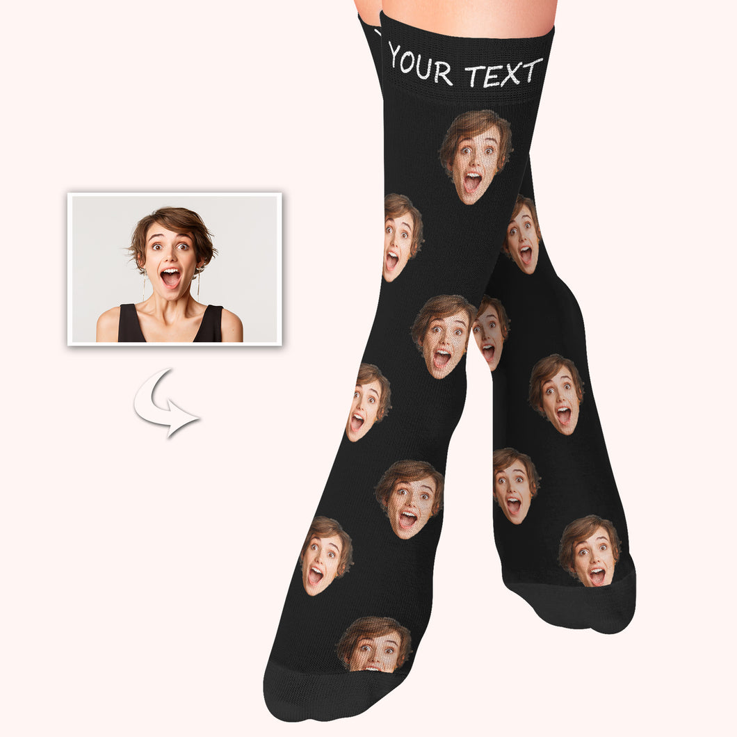 Custom Photo Face Socks With Multiple Colors Add Your Texts