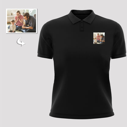 Personalized Unisex Polo Shirts, Custom Double-Sided Photo Print Design