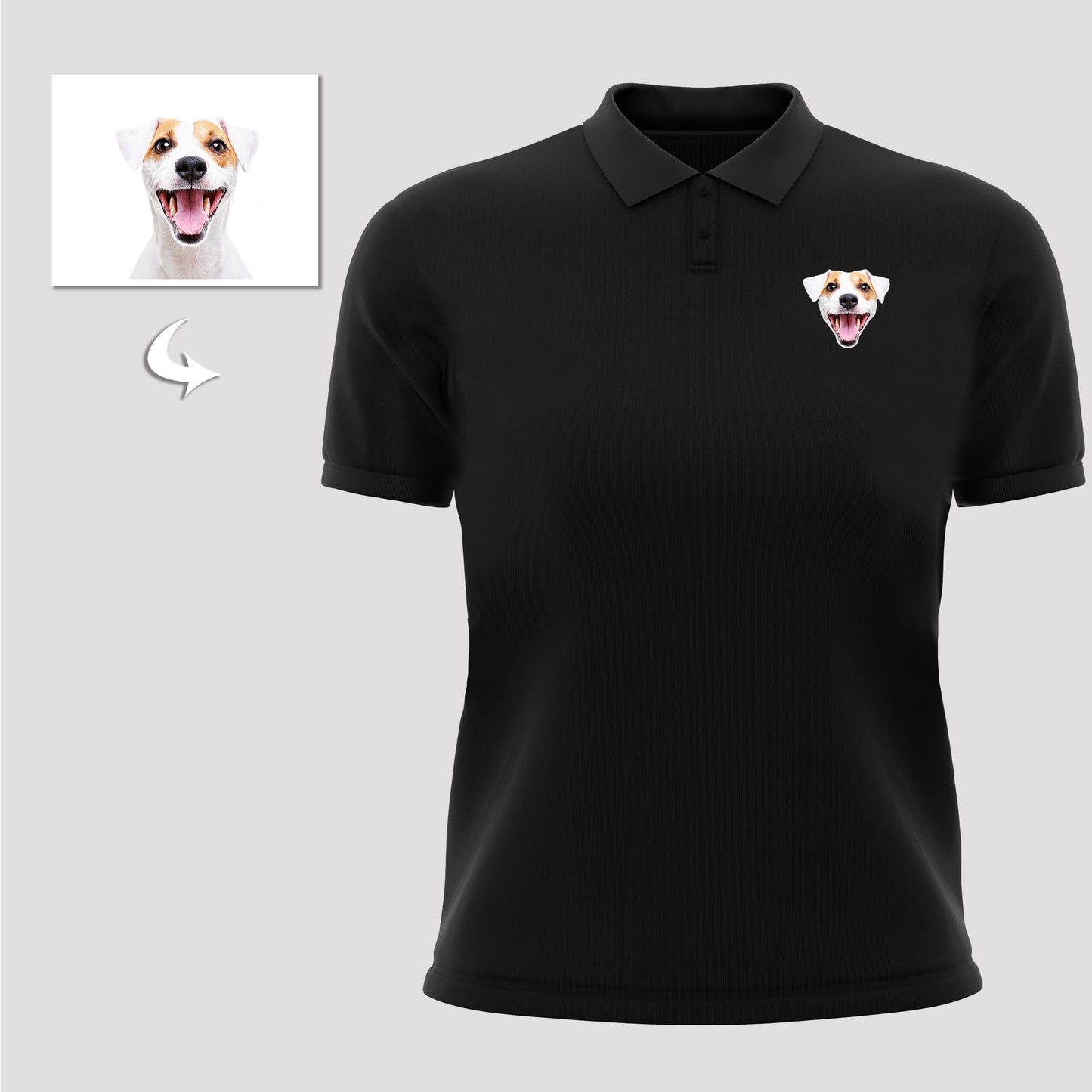 Personalized Unisex Polo Shirts, Custom Double-Sided Photo Face Design