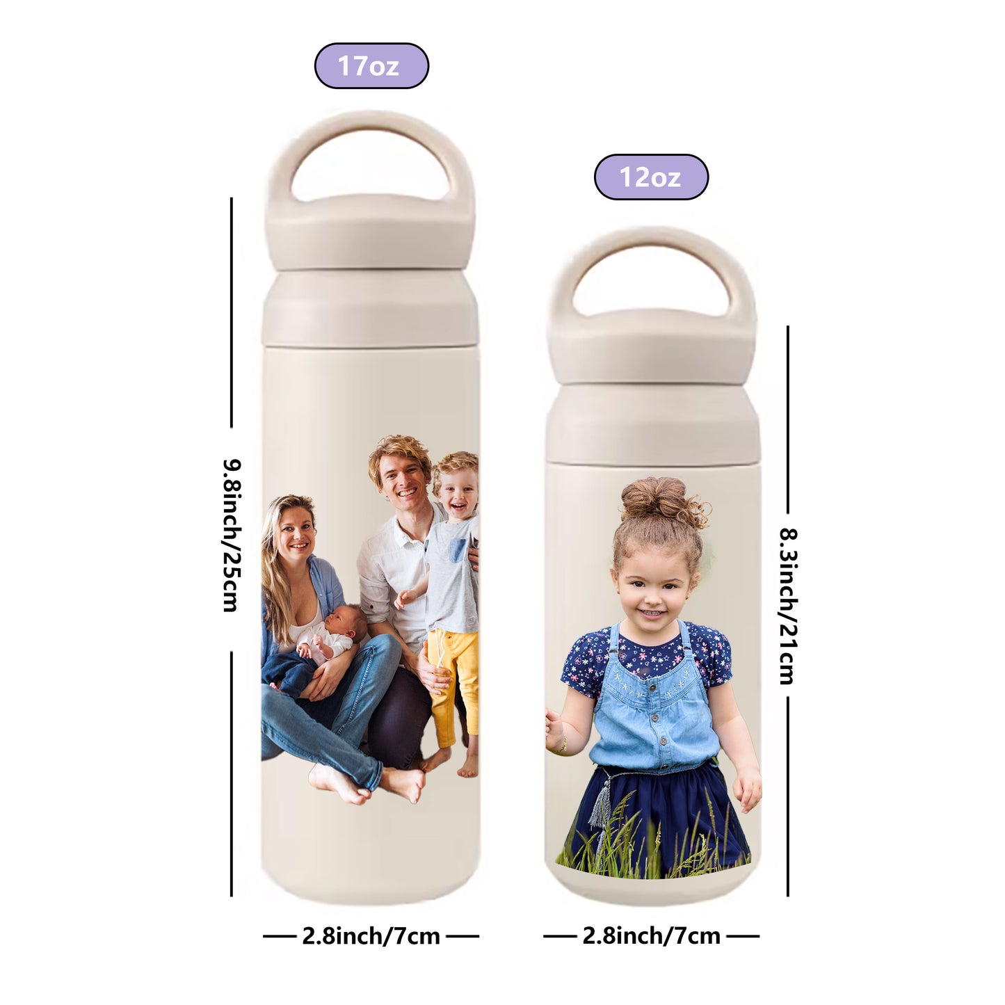 Custom Photo Insulated Tumbler - Stainless Steel with handle