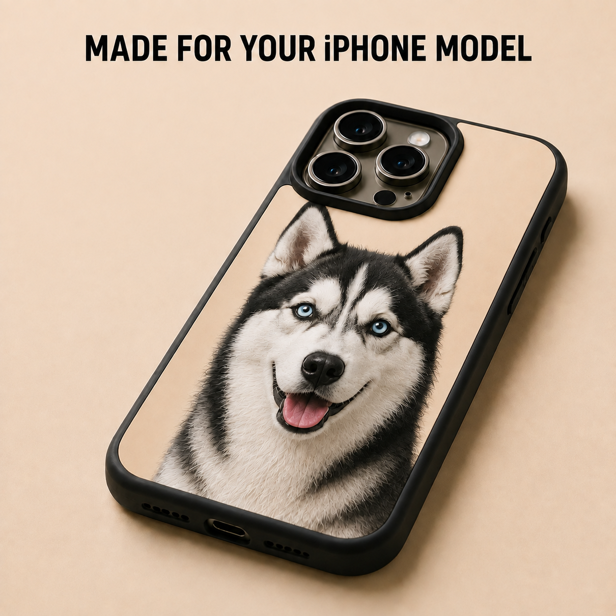 Custom Pet Photo Embossed iPhone Case – Raised-Texture Liquid Silicone Cover