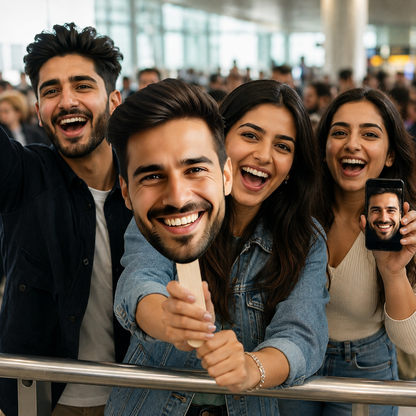 Custom Face Hand Fan – Personalized Photo Big Head Cutout for Weddings, Parties & Graduations