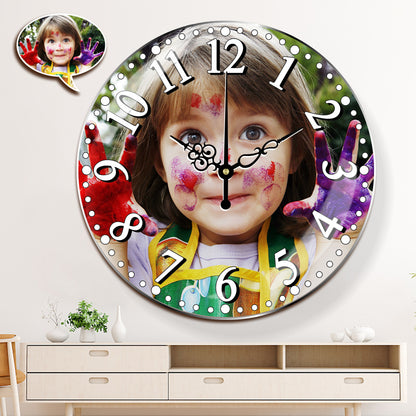 Personalized Photo Wall Clock: Custom Acrylic Round Decor