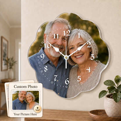 Personalized Shaped Acrylic Photo Wall Clock