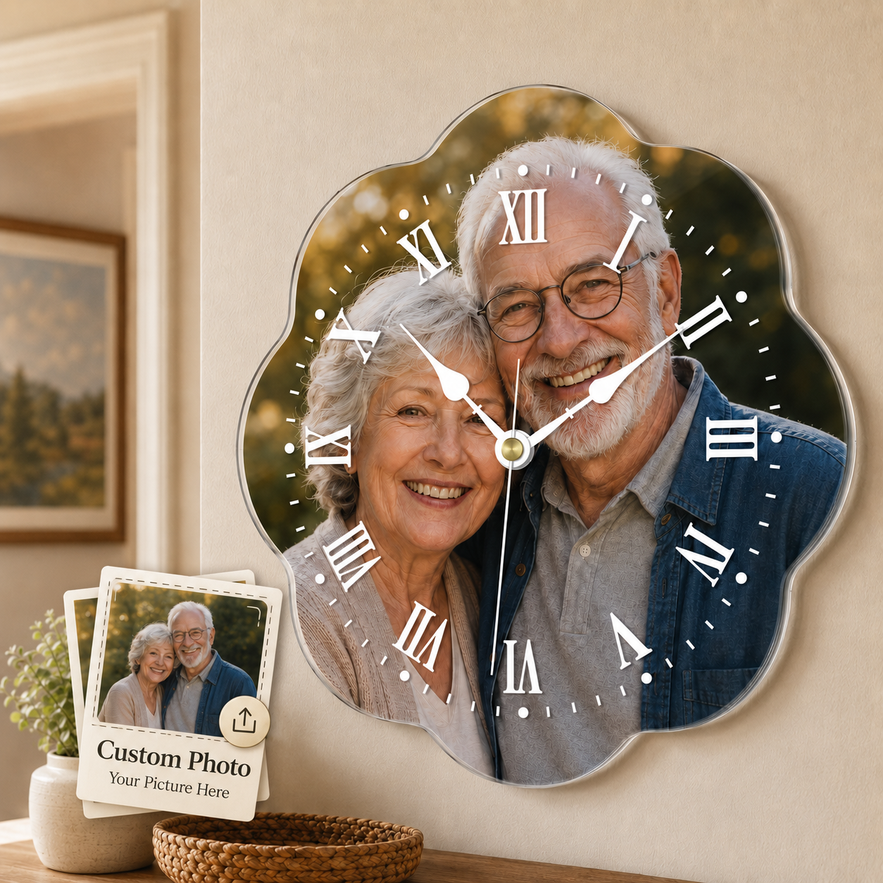 Personalized Shaped Acrylic Photo Wall Clock