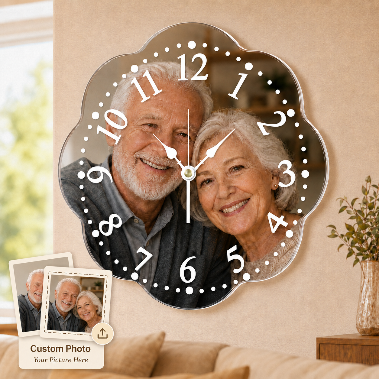 Personalized Shaped Acrylic Photo Wall Clock