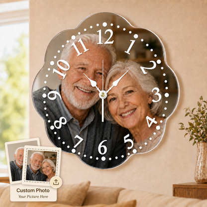 Personalized Shaped Acrylic Photo Wall Clock